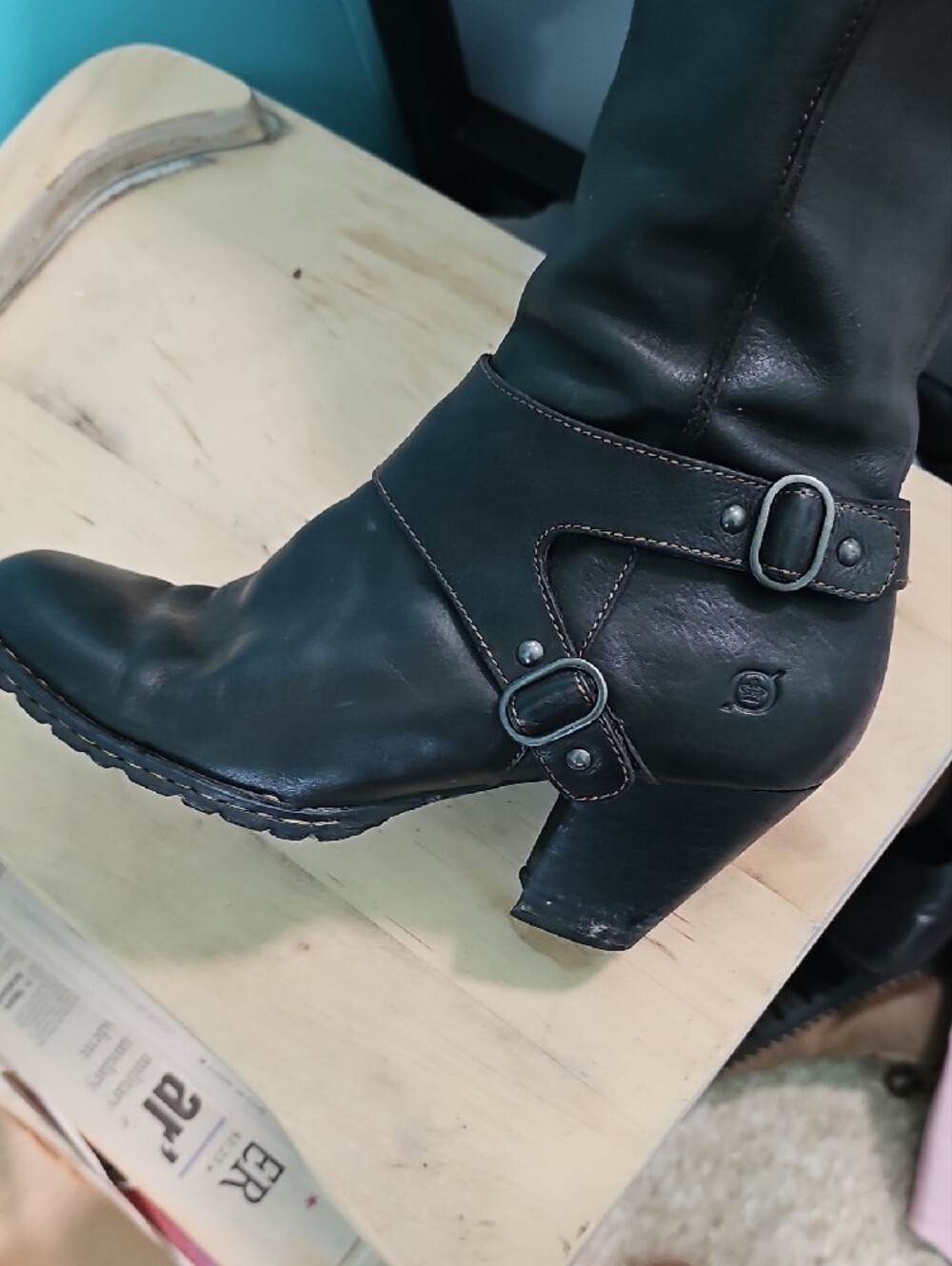 Born Size US 9 Classic Tall Dark Brown Leather Dress Boots - Picture 6 of 10